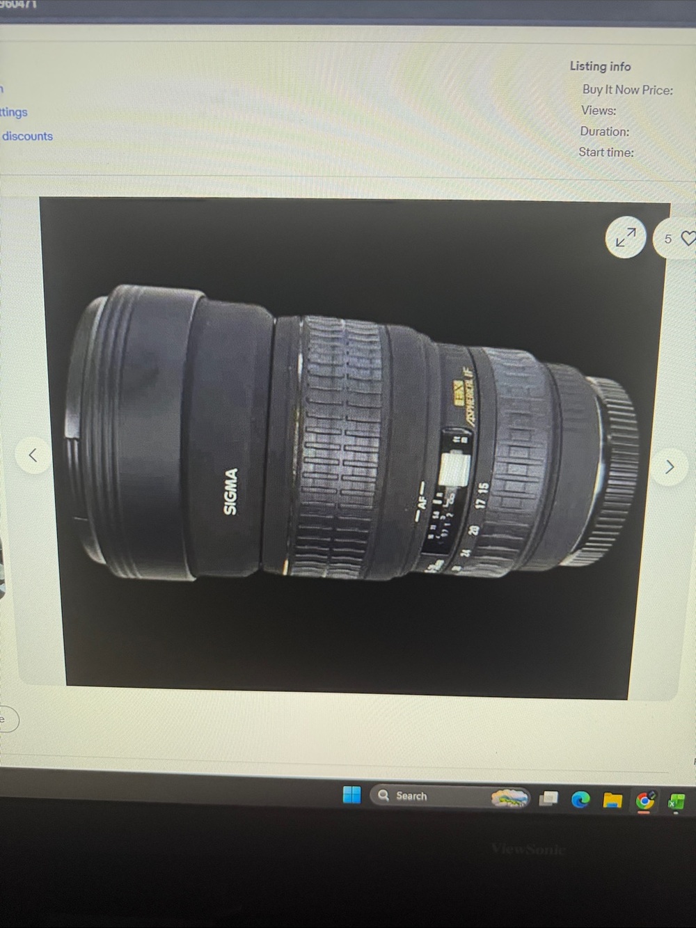 Sigma Beauty Black 15-30mm Telephoto Zoom Lens